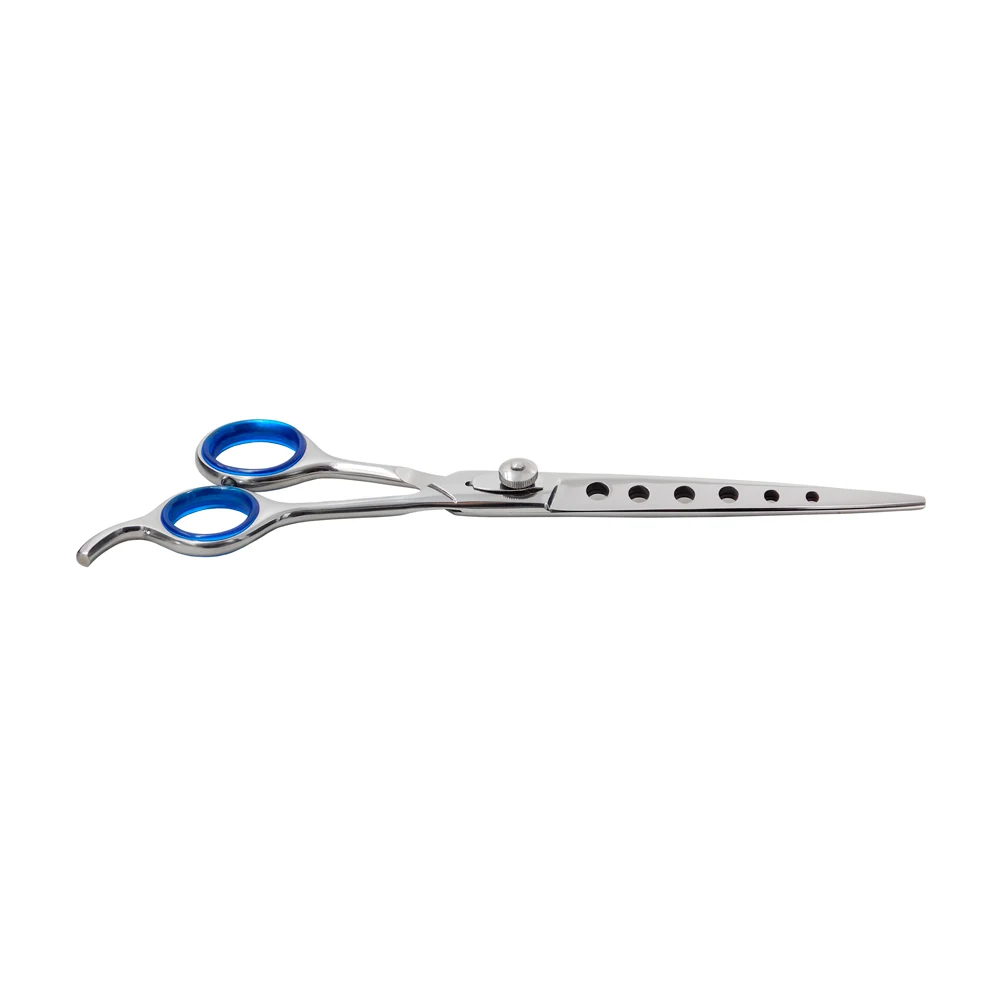 CG1010 TIJERA RECTA CON HOYOS ANILLO AZUL 7.5” PROFESIONAL - Imagen 1