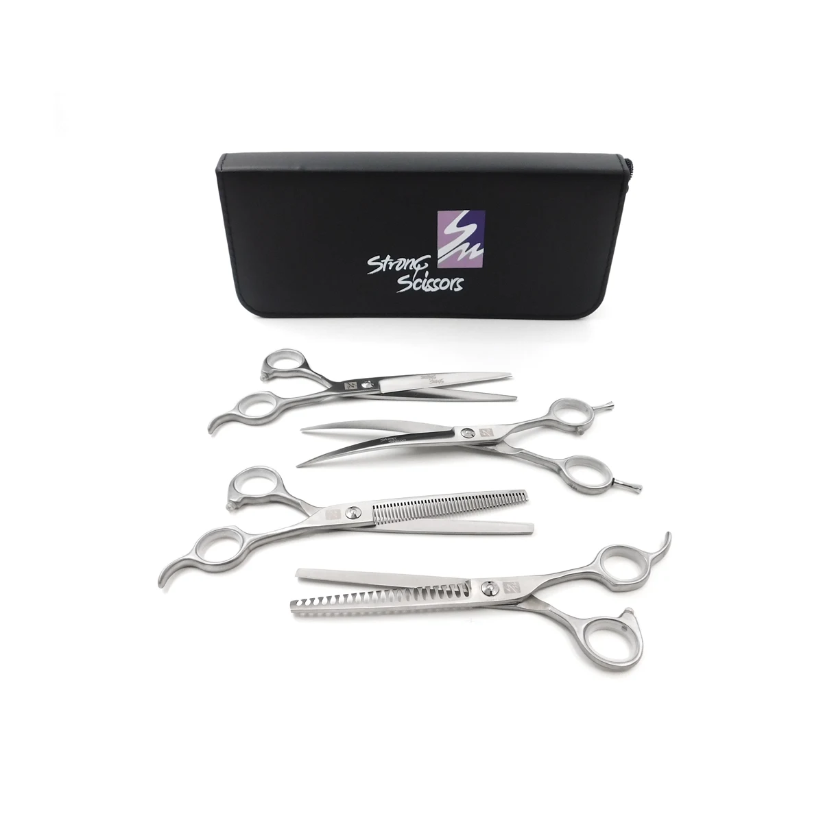 RCOMBO-X4S.S KIT PROFESIONAL STRONG SCISSORS X4 TIJERAS PLATEADAS - Imagen 1