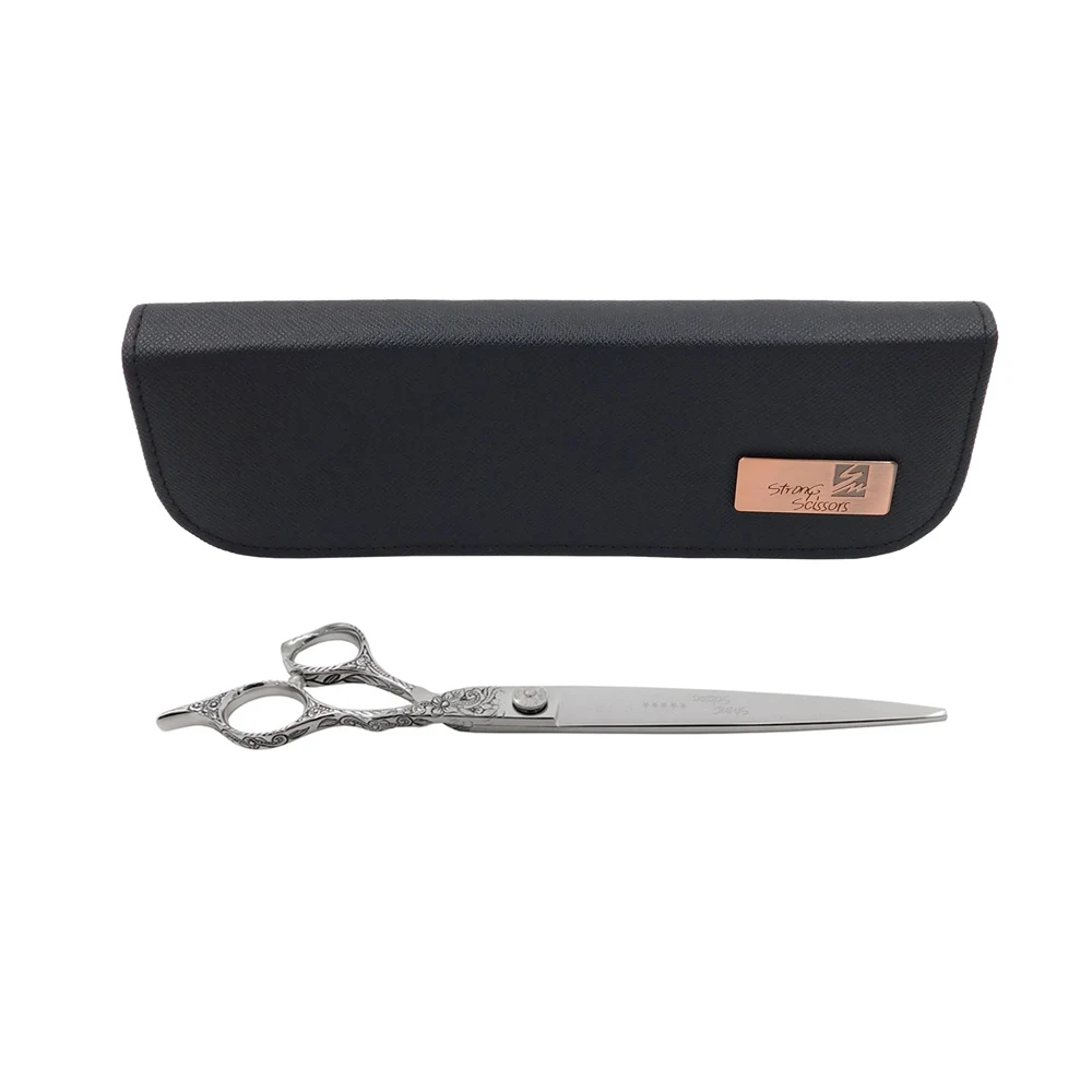 RNPK29ROSASS-8 TIJERA RECTA 8″ TALLADO ROSAS STRONG SCISSORS PLATEADA - Imagen 1