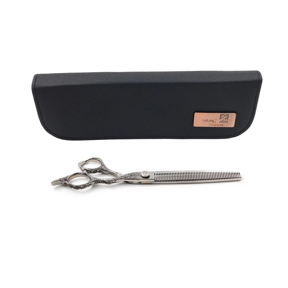 RNPK29ROSAST-8 TIJERA ENTRESACAR 7.5″ PLATEADA TALLADO ROSAS STRONG SCISSORS - Imagen 1