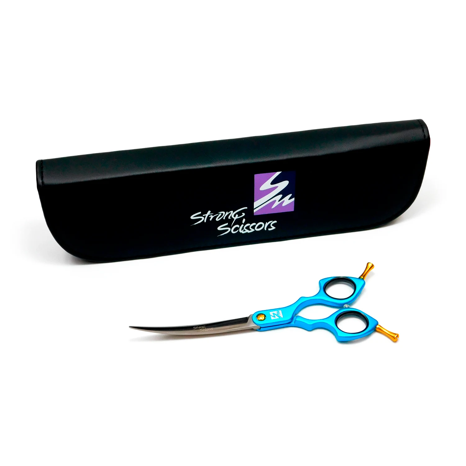 RNPK41BC-6.5 TIJERAS EXTRA CURVA 6.5″ STRONG SCISSORS AZUL - Imagen 1